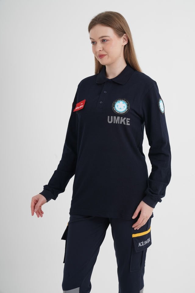UMKE Lacivert Lacost Uzun Kollu T-shirt (Unisex)
