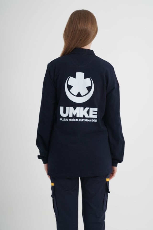 UMKE Lacivert Lacost Uzun Kollu T-shirt (Unisex)