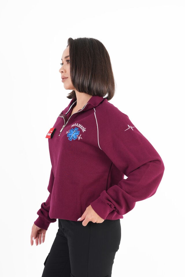 Paramedik Bordo Fermuarlı Swit (Reglan Kol-Unisex)