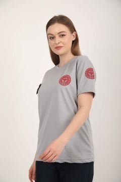 Yeni 112 Acil Sağlık Açık füme Comfort Sıfır Yaka T-shirt(Fileli-Unisex)