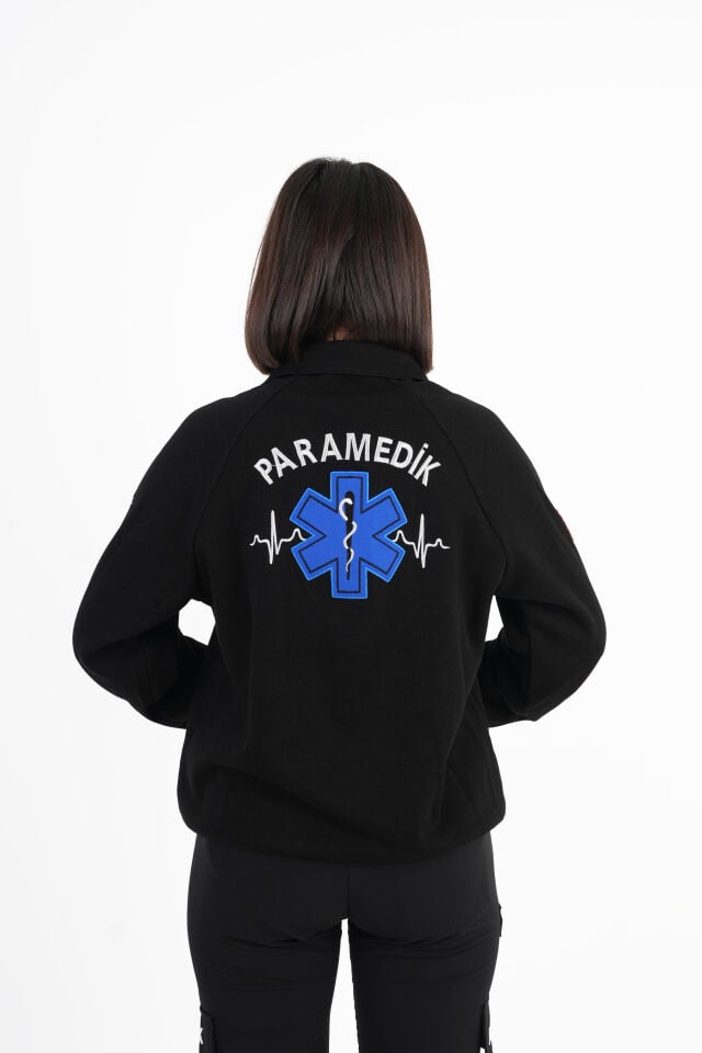Paramedik Siyah Fermuarlı Swit (Reglan Kol-Unisex)