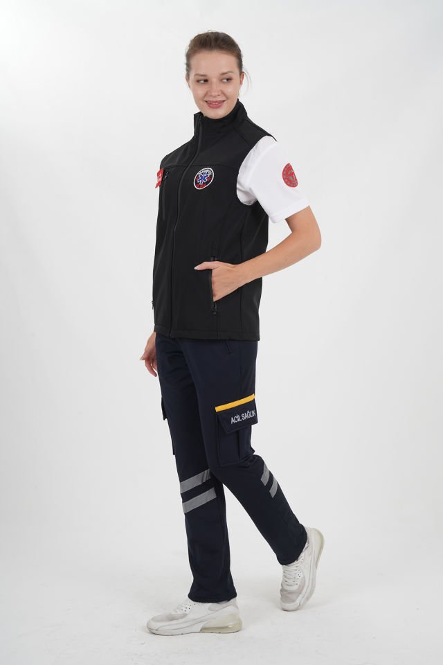 Yeni Paramedik Siyah Yelek (Unisex)