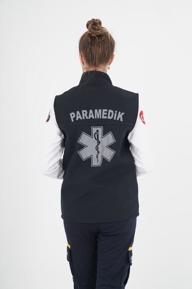 Yeni Paramedik Siyah Yelek (Unisex)
