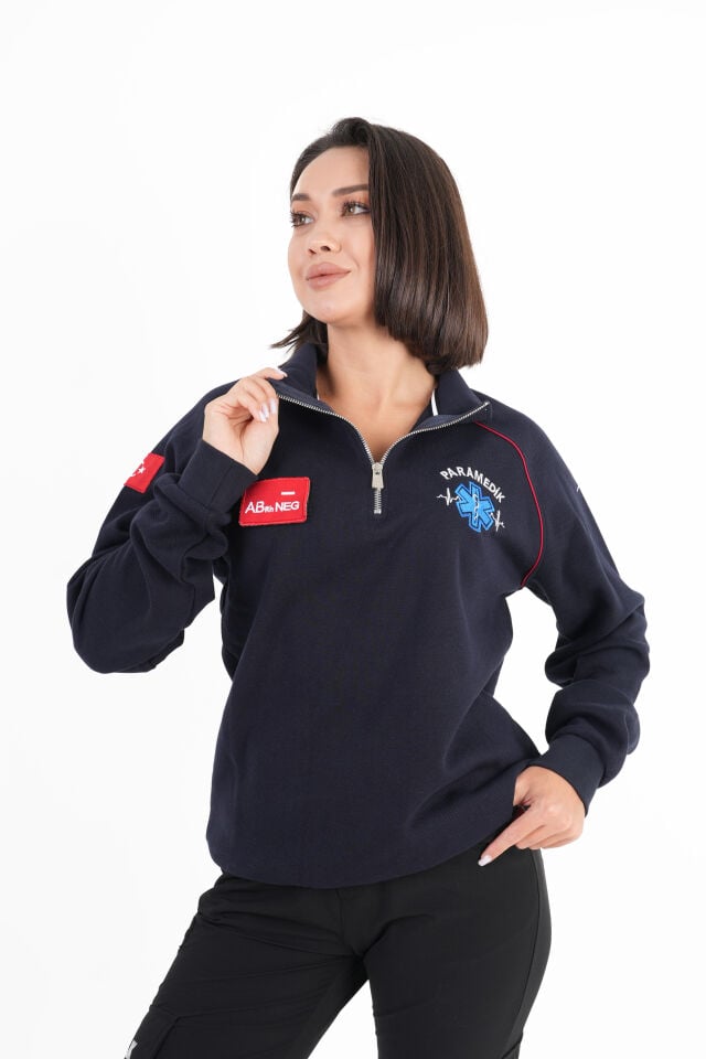 Paramedik Lacivert Fermuarlı Swit (Reglan Kol-Unisex)