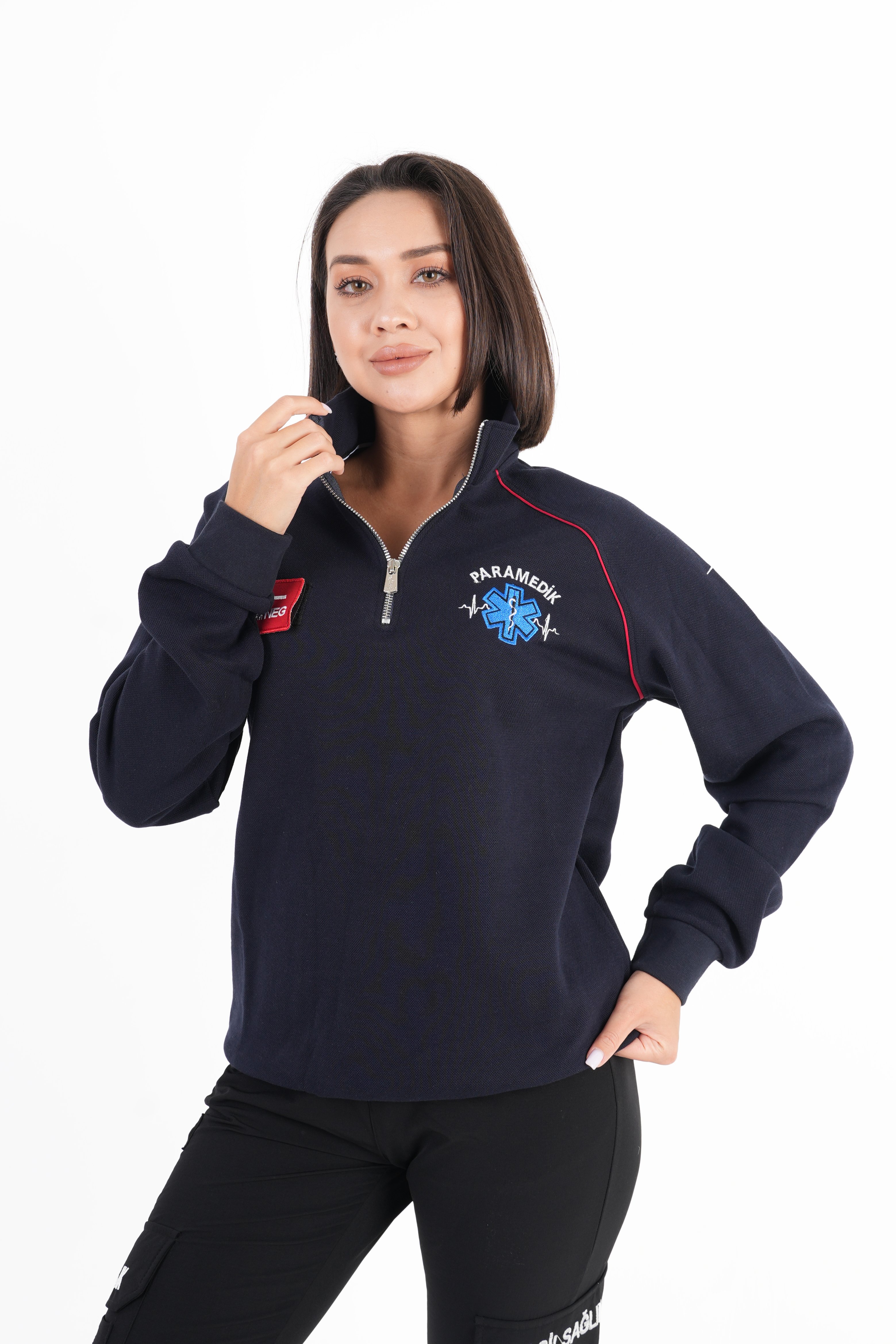 Paramedik Lacivert Fermuarlı Swit (Reglan Kol-Unisex)