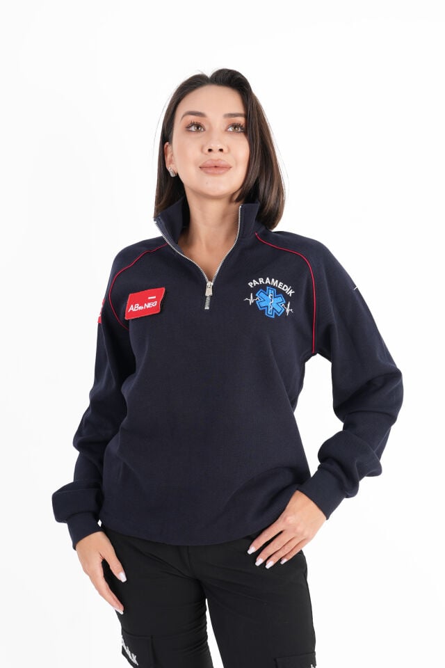 Paramedik Lacivert Fermuarlı Swit (Reglan Kol-Unisex)