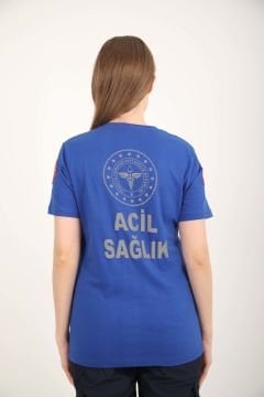 Yeni 112 Acil Sağlık Sax Mavisi Penye T-shirt (Unisex)