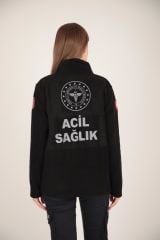 Yeni 112 Acil Sağlık Siyah Fermuarlı Swit (UNİSEX)