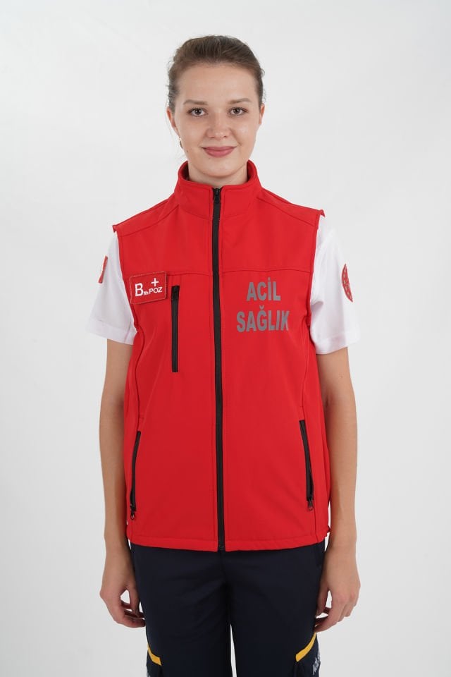 Yeni Kırmızı Acil Sağlık Yelek (Unisex)