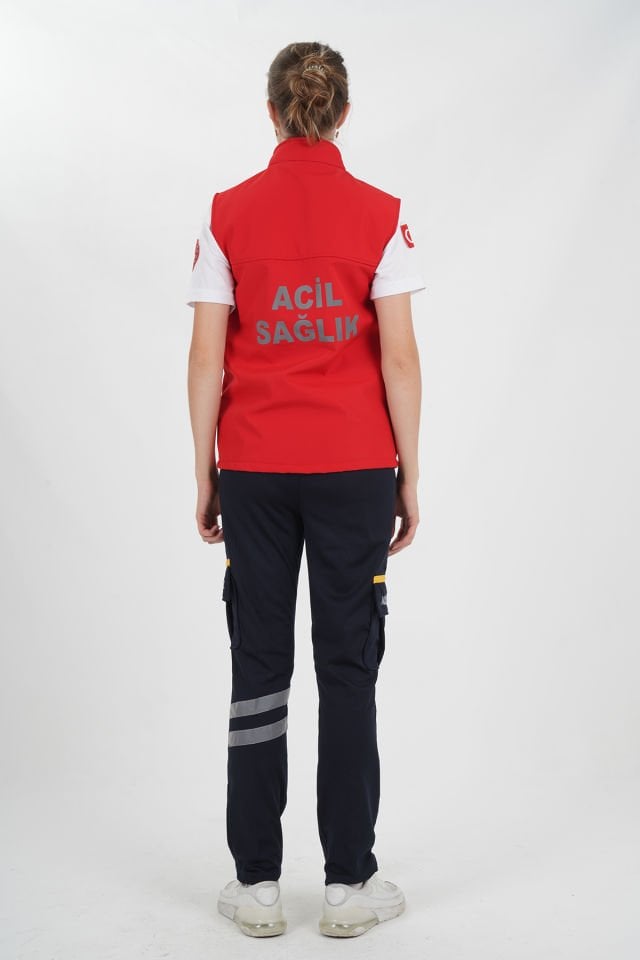 Yeni Kırmızı Acil Sağlık Yelek (Unisex)
