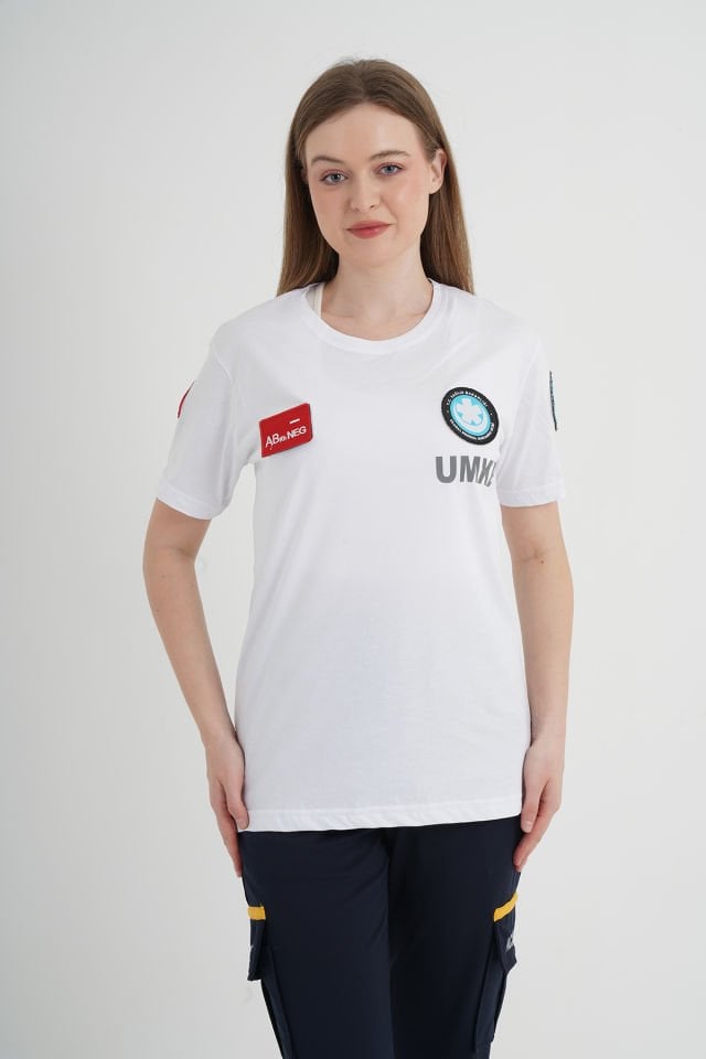 Yeni UMKE Beyaz Penye T-shirt (Unisex)