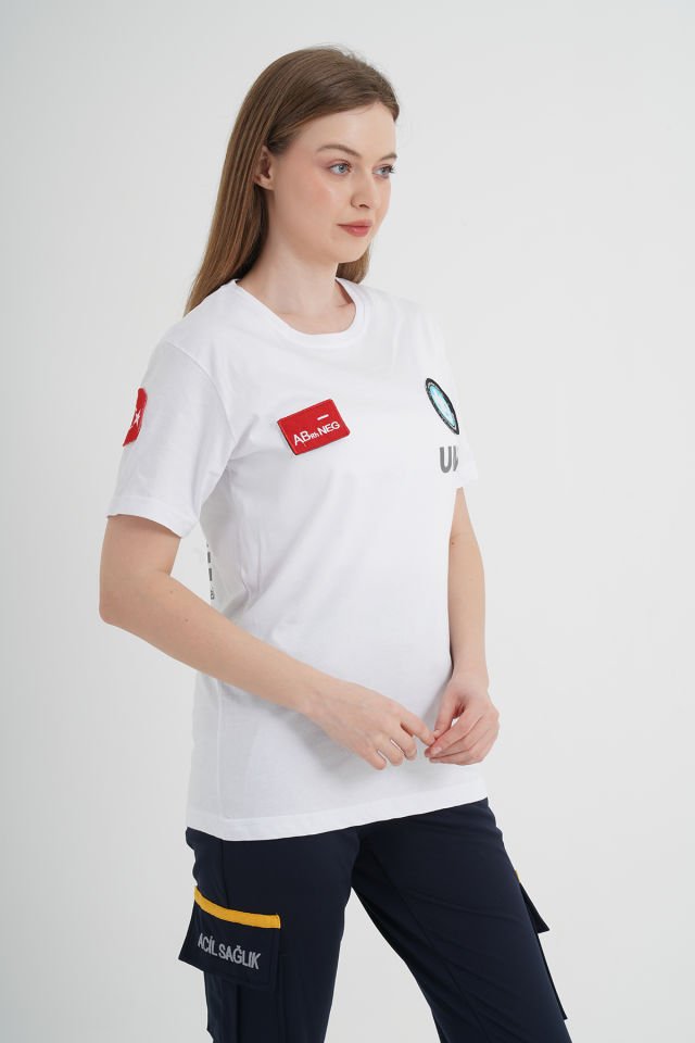 Yeni UMKE Beyaz Penye T-shirt (Unisex)