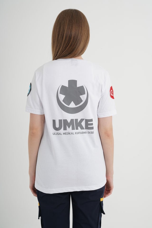 Yeni UMKE Beyaz Penye T-shirt (Unisex)