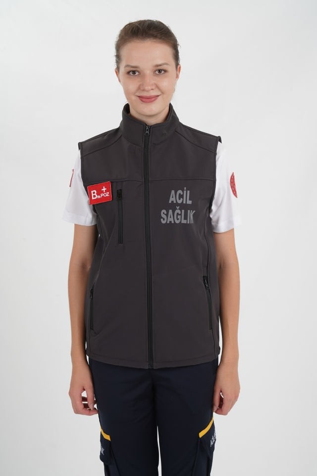 Yeni Acil Sağlık Füme Yelek (Unisex)