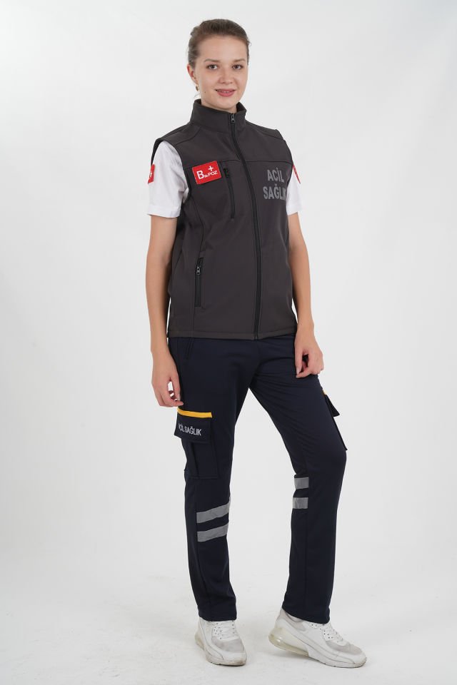 Yeni Acil Sağlık Füme Yelek (Unisex)