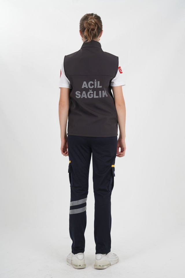 Yeni Acil Sağlık Füme Yelek (Unisex)