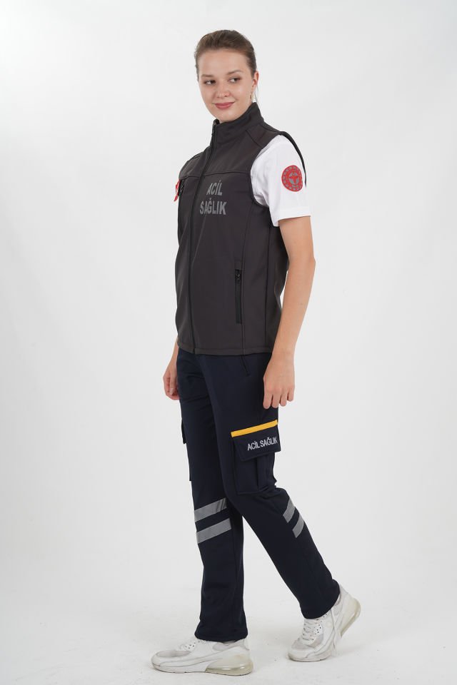 Yeni Acil Sağlık Füme Yelek (Unisex)