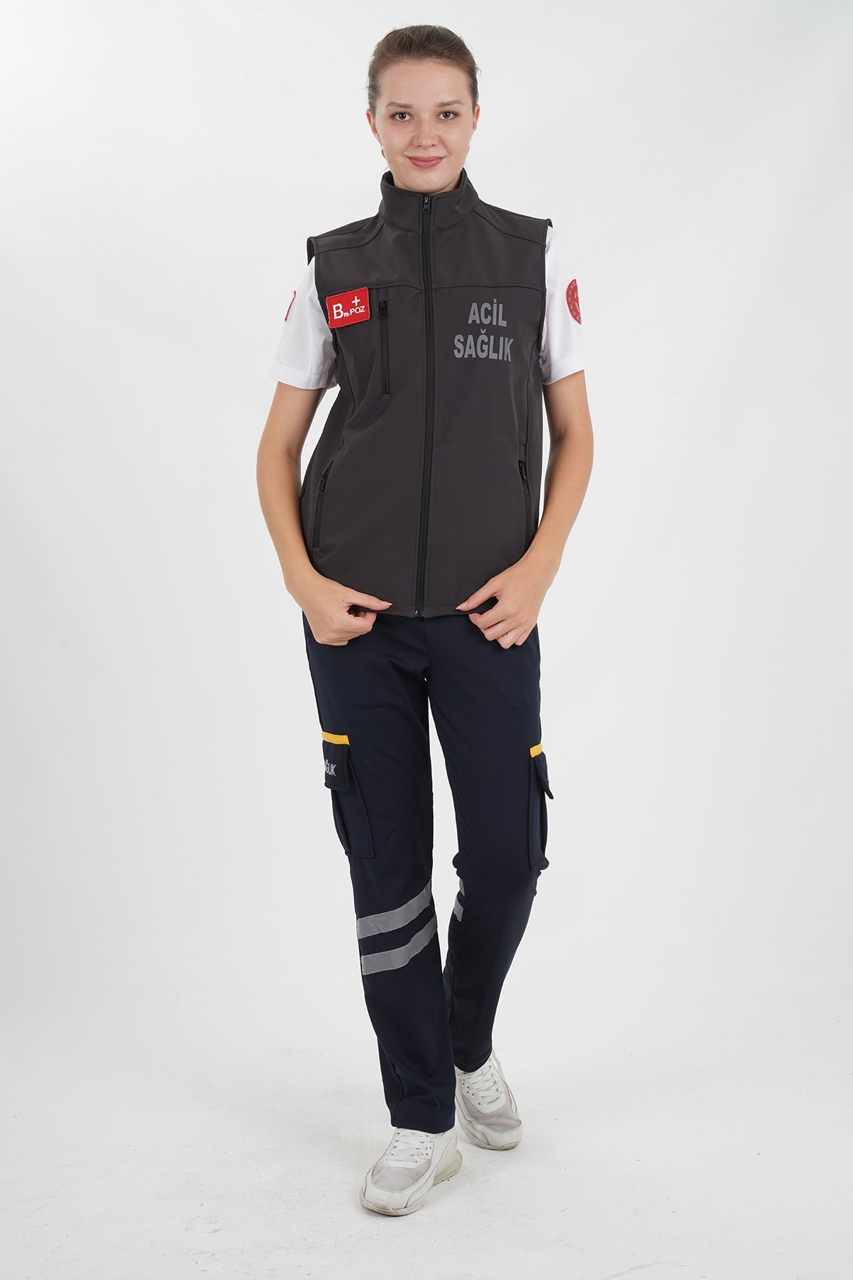 Yeni Acil Sağlık Füme Yelek (Unisex)