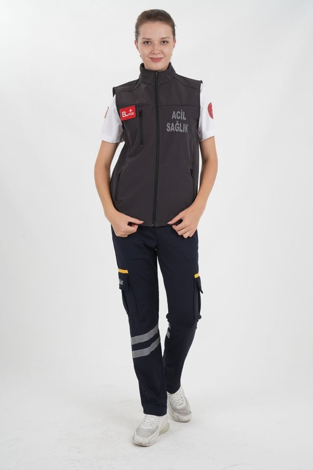 Yeni Acil Sağlık Füme Yelek (Unisex)
