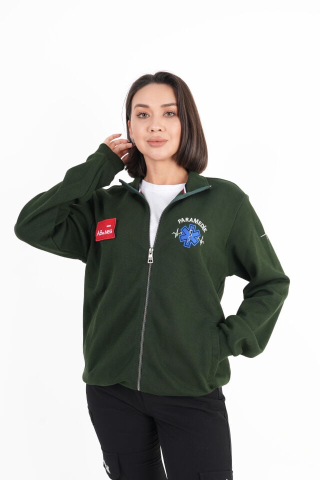 Paramedik Haki Yeşili Pike Kumaş Polar (Unisex)