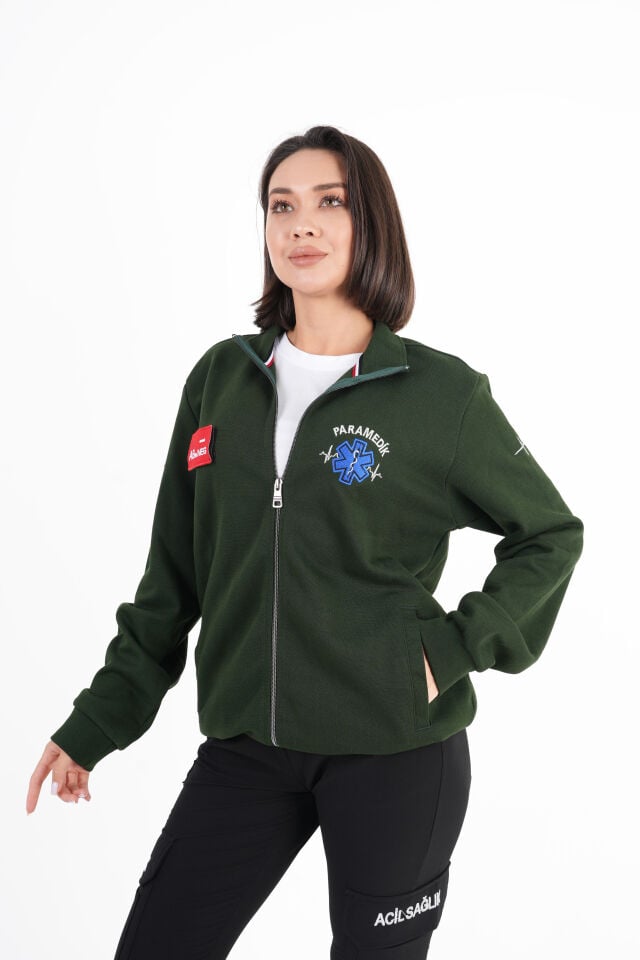Paramedik Haki Yeşili Pike Kumaş Polar (Unisex)