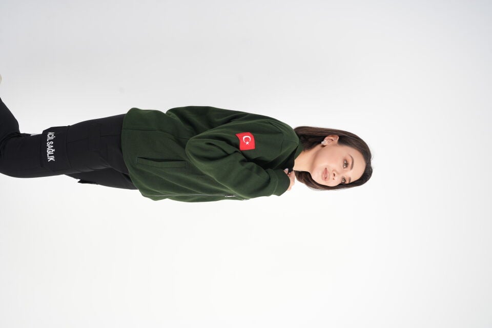 Paramedik Haki Yeşili Pike Kumaş Polar (Unisex)