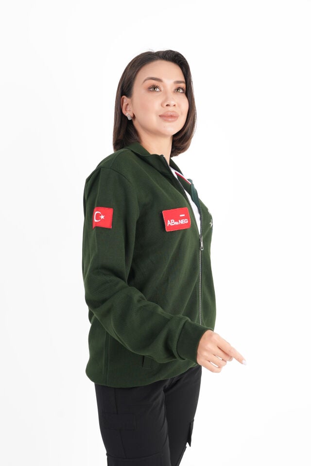 Paramedik Haki Yeşili Pike Kumaş Polar (Unisex)