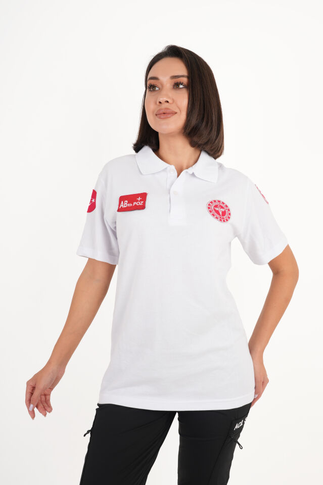112 Acil Sağlık Beyaz Lacost T-shirt (Unisex)