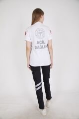 Yeni 112 Acil Sağlık Beyaz Lacost T-shirt (Unisex)