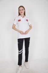 Yeni 112 Acil Sağlık Beyaz Lacost T-shirt (Unisex)