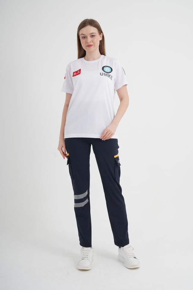 Yeni UMKE Beyaz Comfort Sıfır Yaka T-shirt(Unisex)