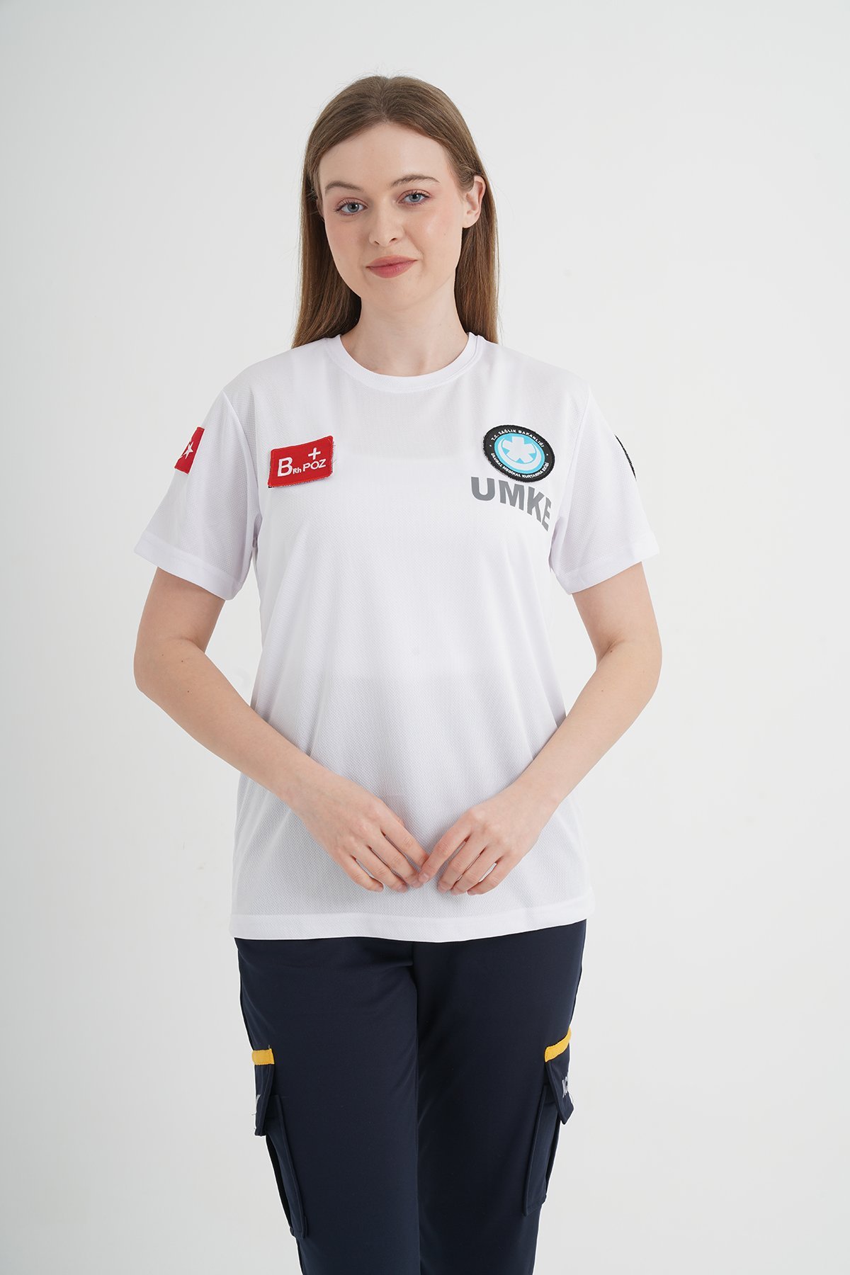 Yeni UMKE Beyaz Comfort Sıfır Yaka T-shirt(Unisex)