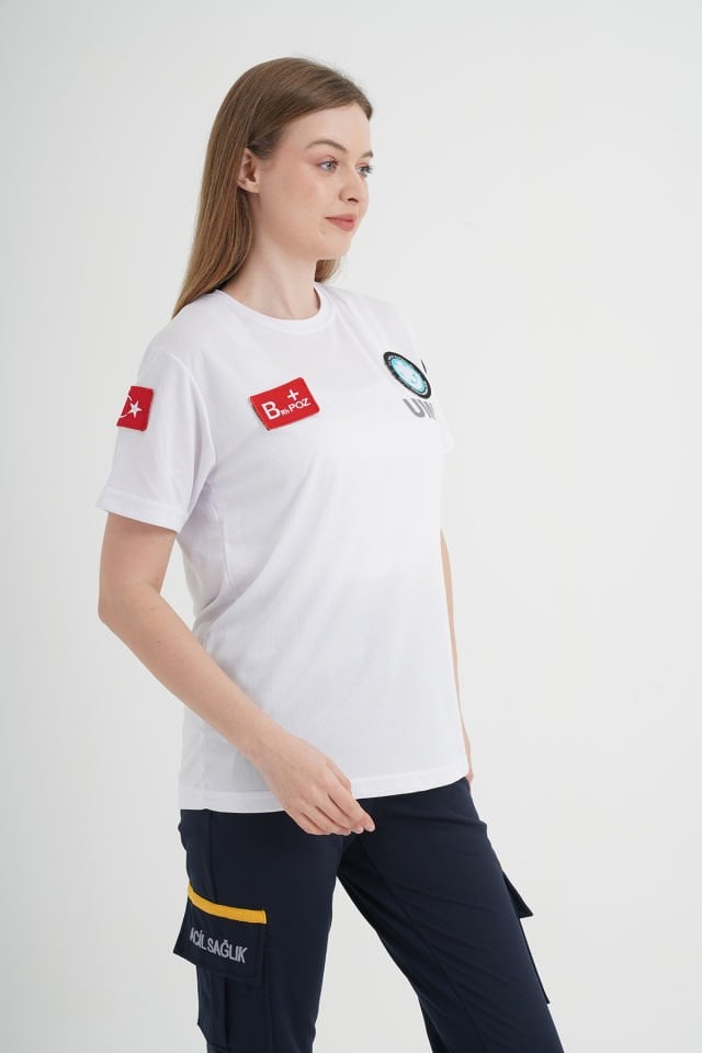 Yeni UMKE Beyaz Comfort Sıfır Yaka T-shirt(Unisex)
