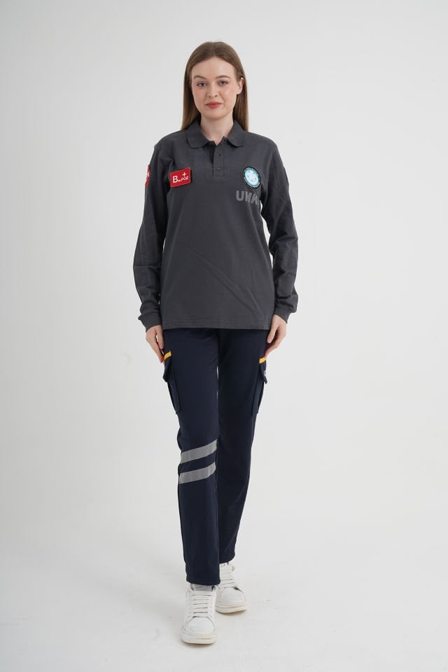 UMKE Füme Uzun Kollu Lacost T-shirt (Unisex)