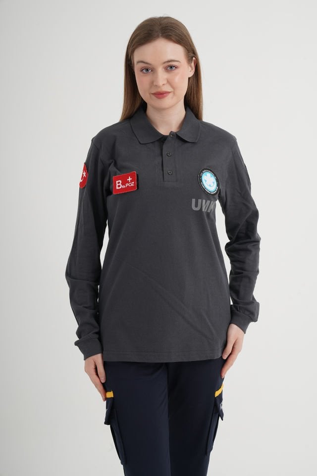 UMKE Füme Uzun Kollu Lacost T-shirt (Unisex)