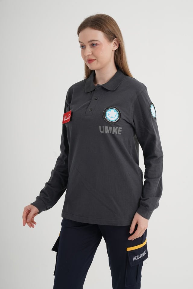 UMKE Füme Uzun Kollu Lacost T-shirt (Unisex)