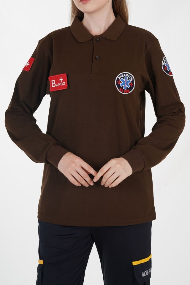 Yeni Paramedik Kahverengi Uzun Kollu Lacost T-shirt (Unisex)