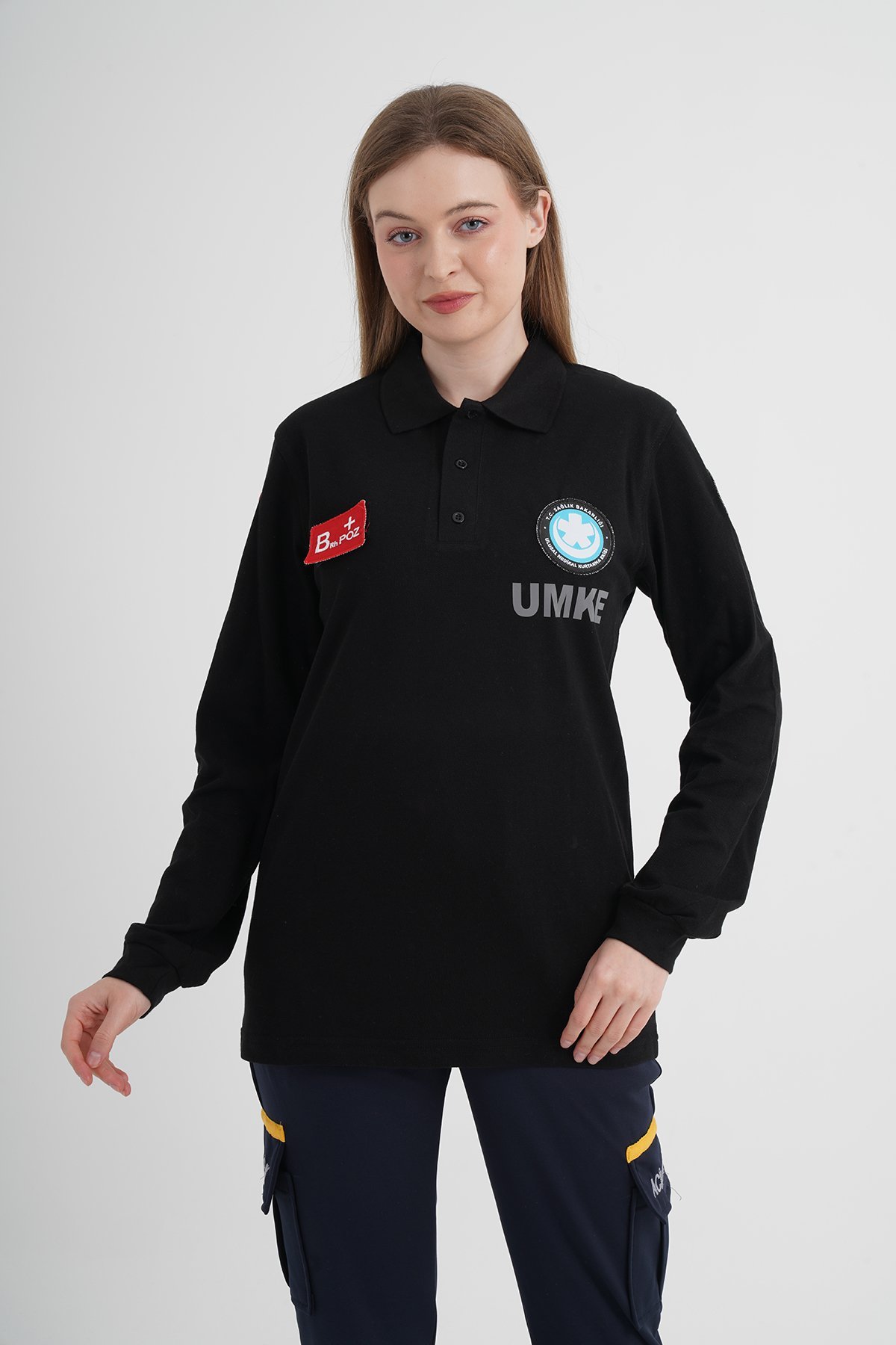 UMKE Siyah Uzun Kollu Lacost T-shirt (Unisex)