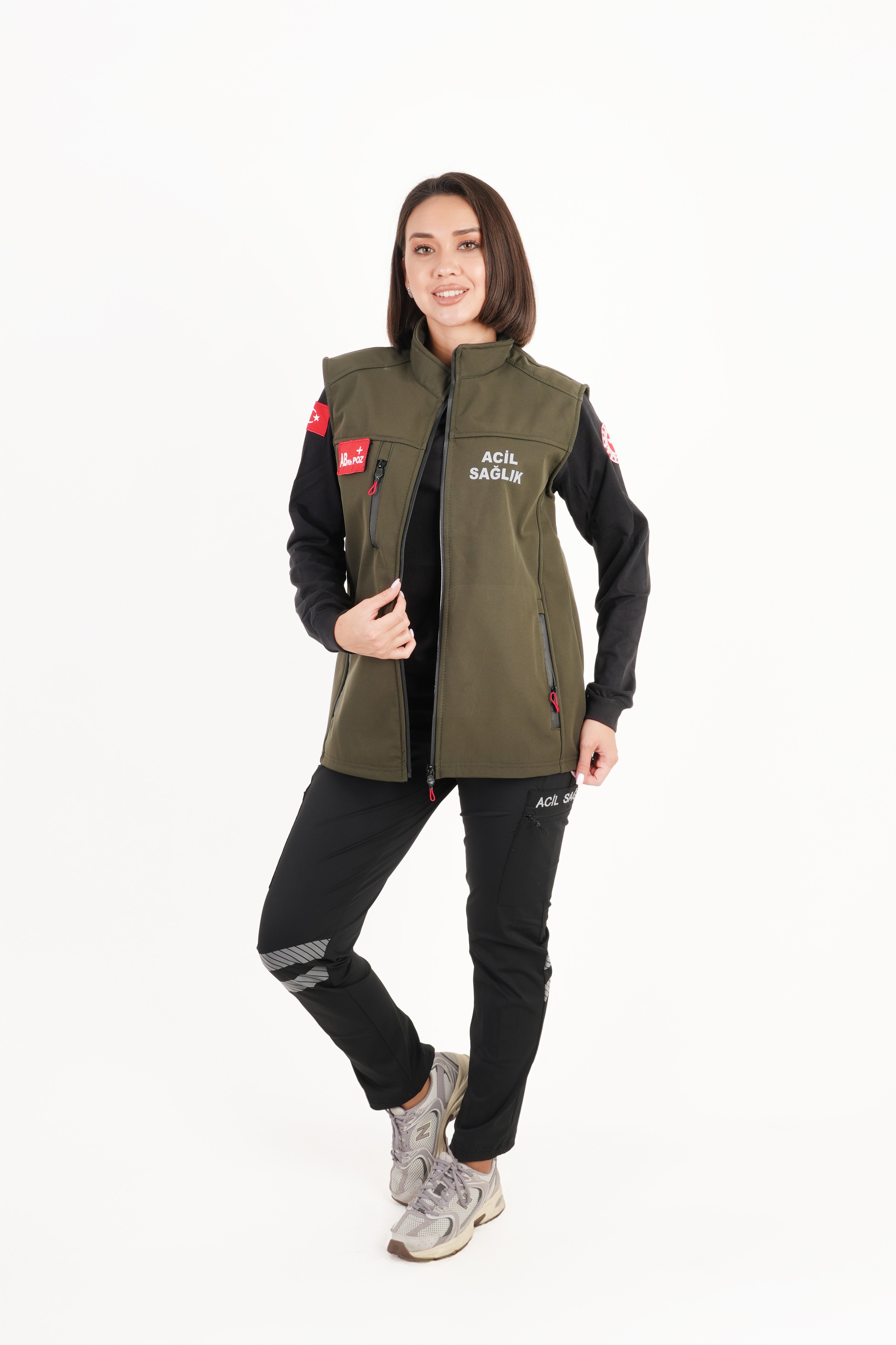 Acil Sağlık Haki Yeşili Yelek (Unisex)