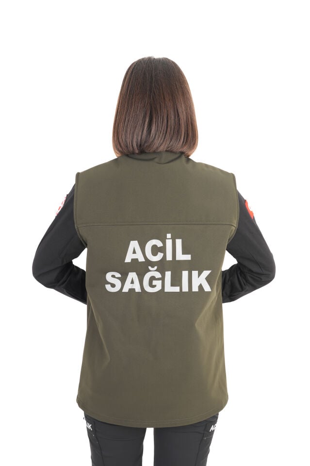 Acil Sağlık Haki Yeşili Yelek (Unisex)