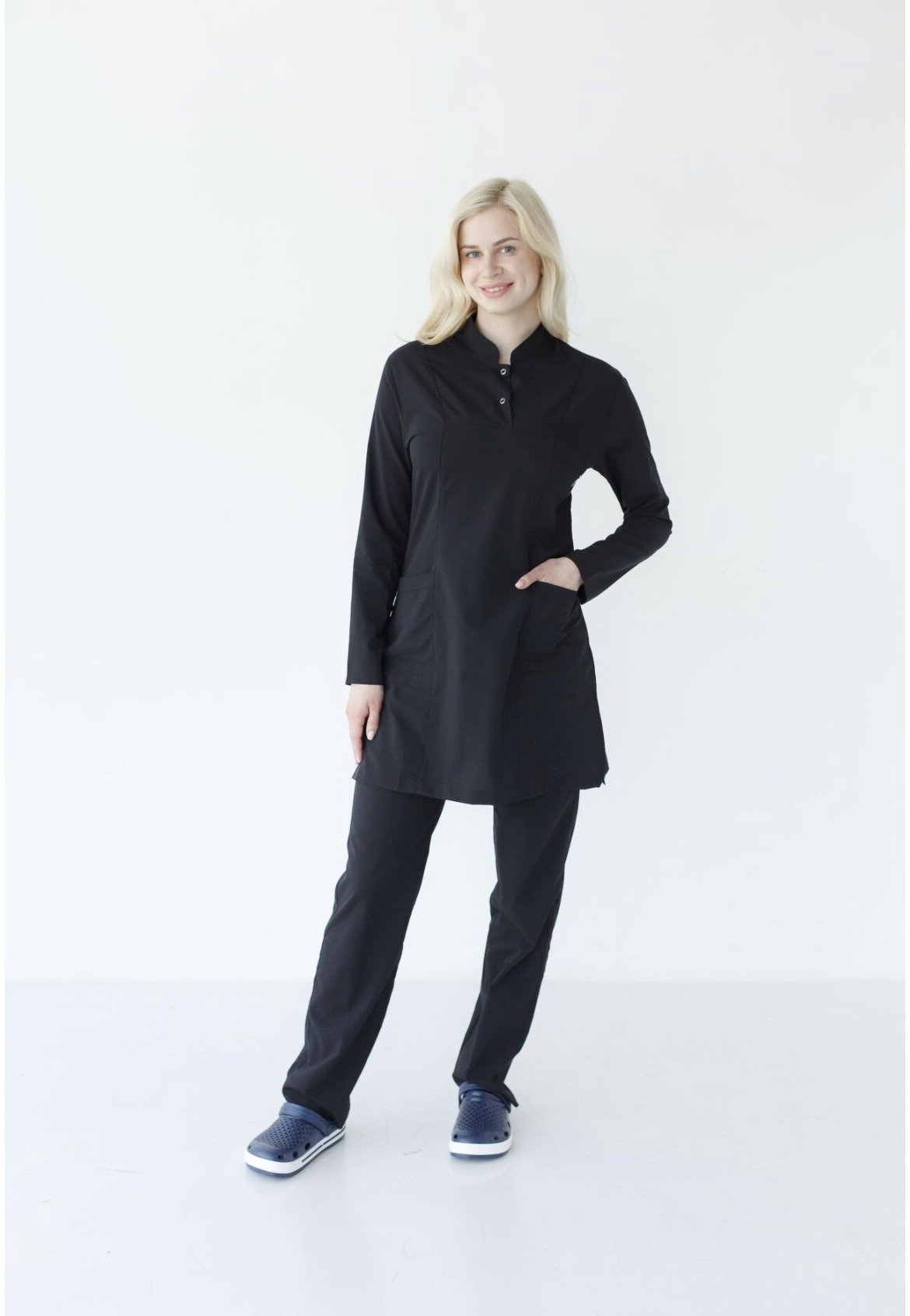 Siyah Tesettür Cerrahi Likralı Takım