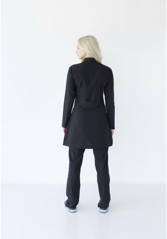 Siyah Tesettür Cerrahi Likralı Takım