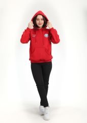 Yeni Kırmızı Paramedik Kapşonlu Swit (Unisex)
