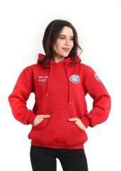 Yeni Kırmızı Paramedik Kapşonlu Swit (Unisex)