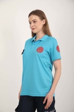 Yeni 112 Acil Sağlık Turkuaz Polo Yaka Comfort T-shirt (Unisex-Fileli)