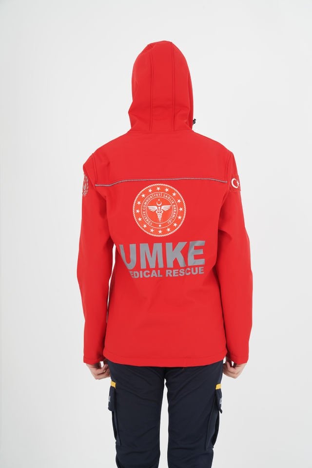 Yeni Umke Kırmızı Shoftshell Mont (Unisex-Su Geçirmez)