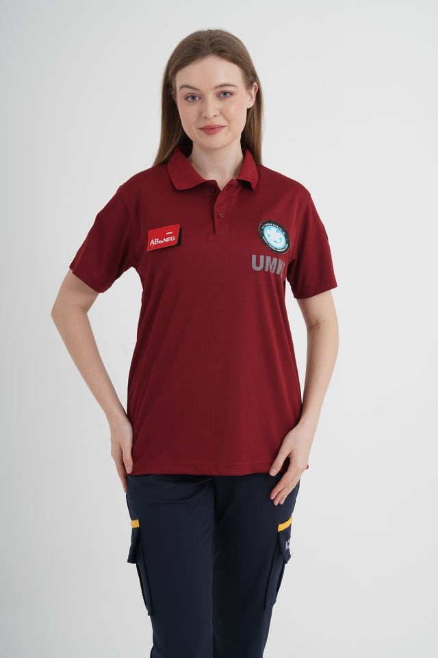 Yeni UMKE Bordo Comfort Polo Yaka T-shirt (Fileli-Unisex)