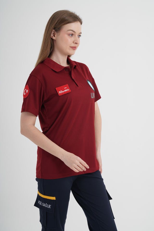 Yeni UMKE Bordo Comfort Polo Yaka T-shirt (Fileli-Unisex)