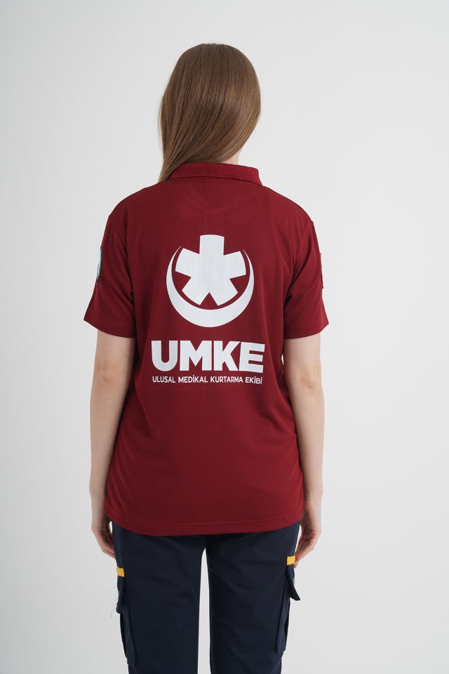 Yeni UMKE Bordo Comfort Polo Yaka T-shirt (Fileli-Unisex)