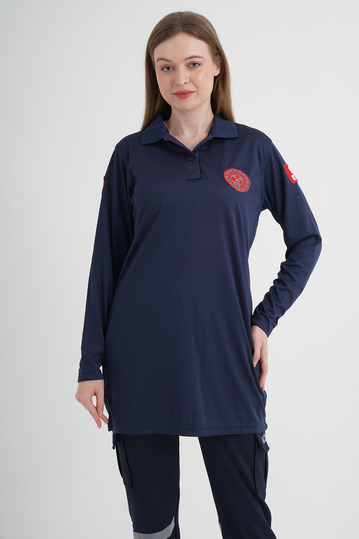 Yeni 112 Acil Çağrı Merkezi Lacivert Comfort Tunik (Unisex-Fileli)